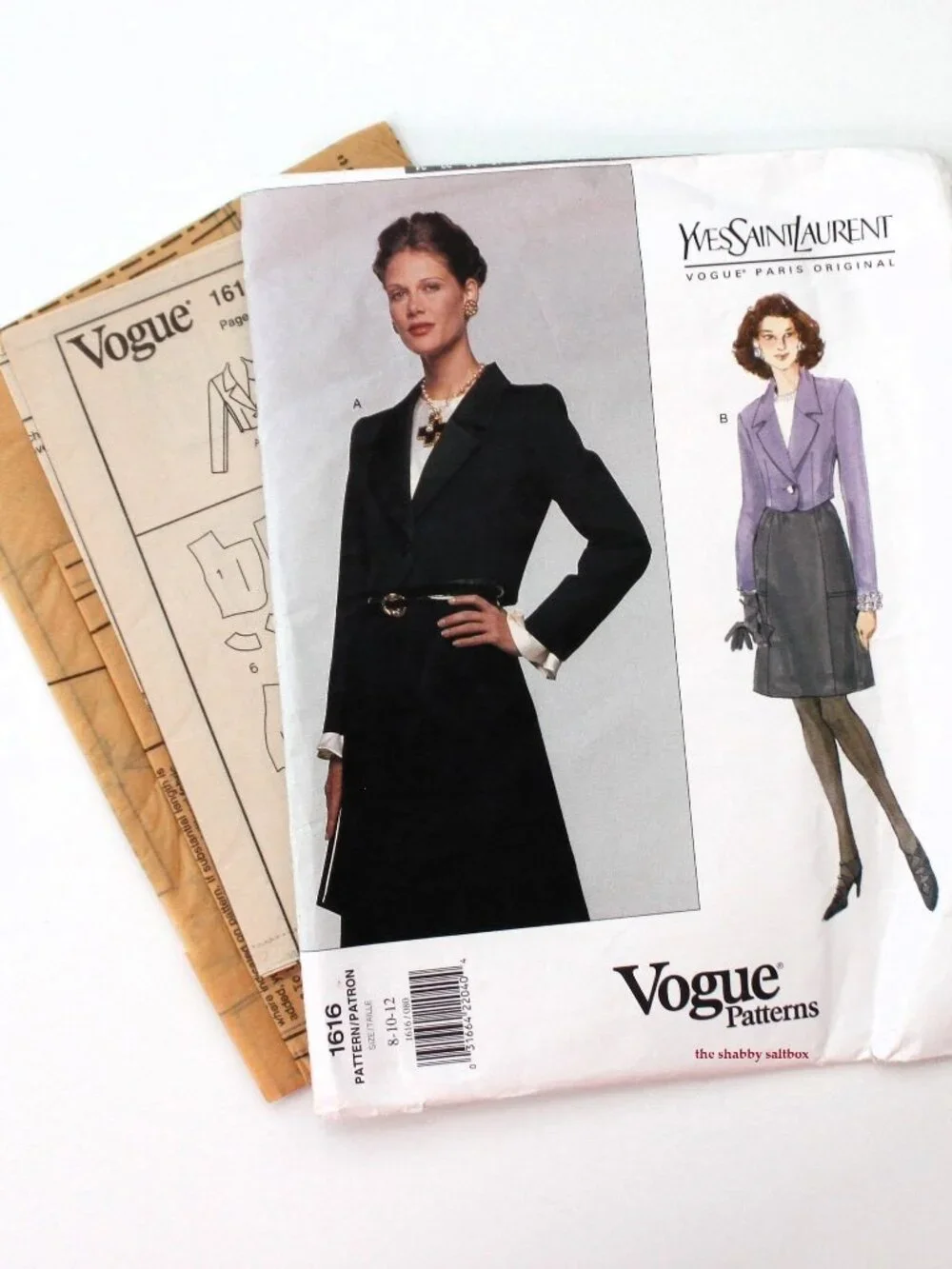 VTG Vogue Yves Saint Laurent 90s Sewing Pattern 8-10-12 Jacket & Skirt FF UNCUT